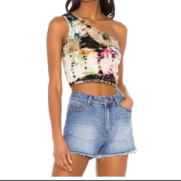 NWOT cotton citizen tie dye one shoulder crop top Size small - Picture 1 of 6
